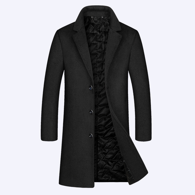 Men's Elegant and Warmer Wool Coat with Innovative Lining Lisslune