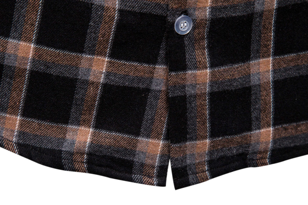 Men's Casual Flannel Shirt with Integrated Hoodie Lisslune