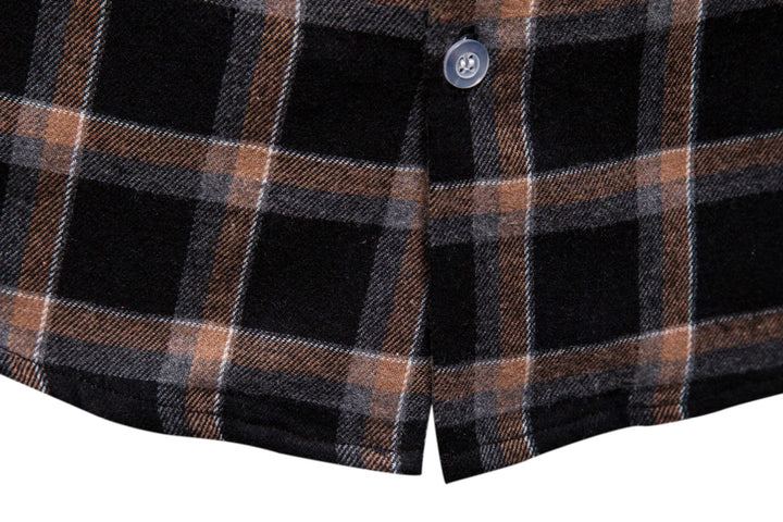 Men's Casual Flannel Shirt with Integrated Hoodie Lisslune