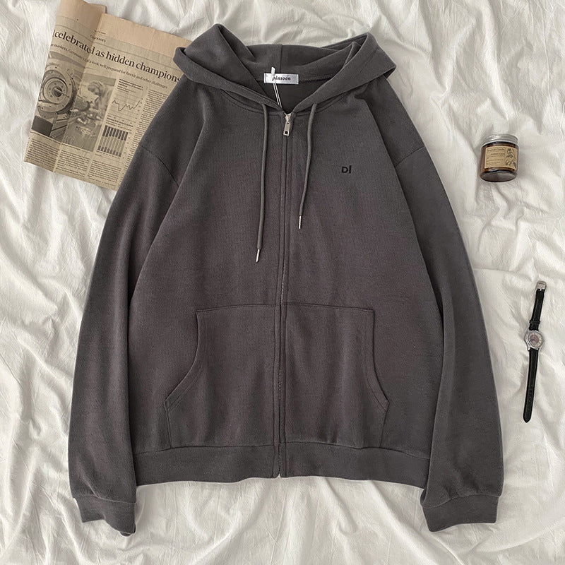 Women casual hoodie with full zip and practical side pockets Lisslune