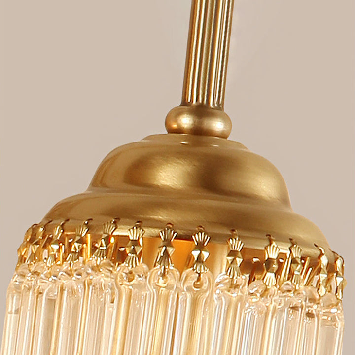 Skørter | Gold Cylinder Wall Light Nordic 1/2 Light Metal Wall Light with Crystal Rod Shade