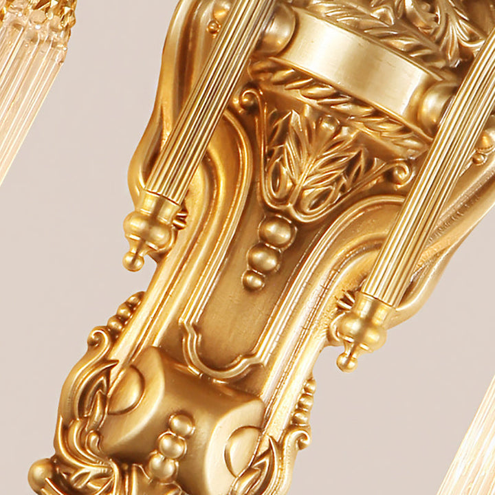 Skørter | Gold Cylinder Wall Light Nordic 1/2 Light Metal Wall Light with Crystal Rod Shade