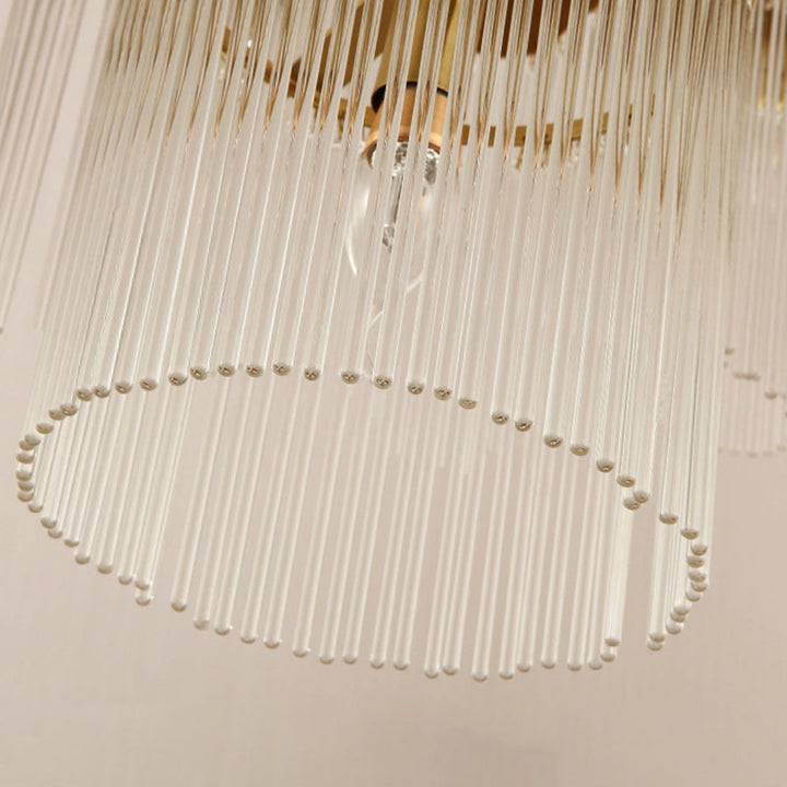 Skørter | Gold Cylinder Wall Light Nordic 1/2 Light Metal Wall Light with Crystal Rod Shade