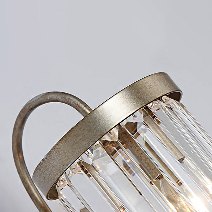 Lisslune | Prismatic Crystal Cylinder Wall Light Modern 1 Light Gold/Black Wall Mount Light