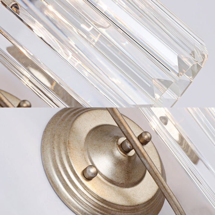 Lisslune | Prismatic Crystal Cylinder Wall Light Modern 1 Light Gold/Black Wall Mount Light