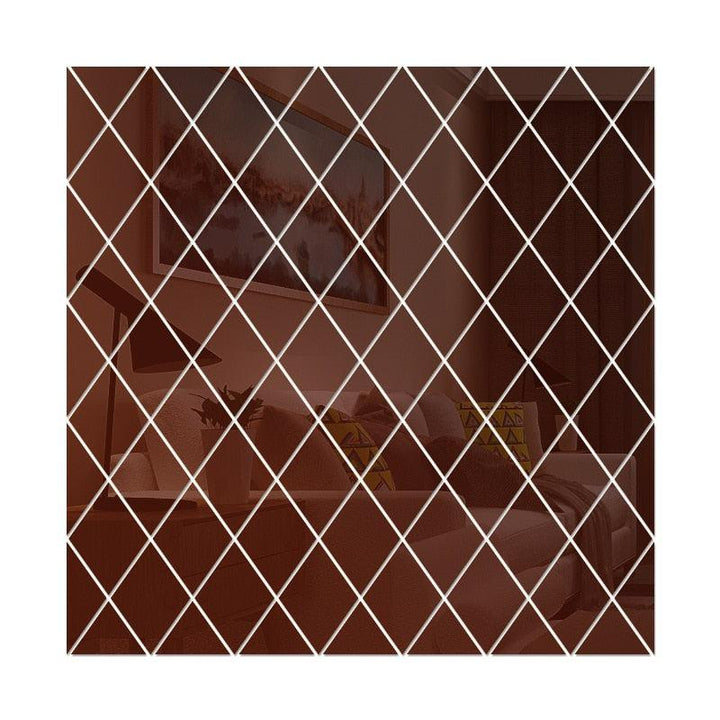 Lisslune | Elegant 3D Diamond and Triangle Acrylic Mirror Wall Decor Sticker Set