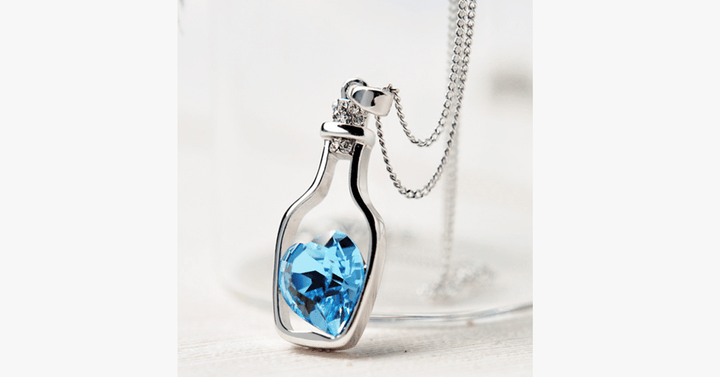 Lisslune | Love Bottle Gemstone Pendant Necklace - For whenever you need a sip of love