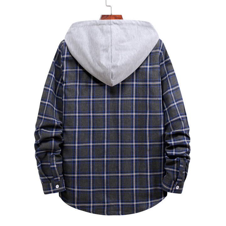 Men's transitional shirts with integrated hood and checkered design Lisslune
