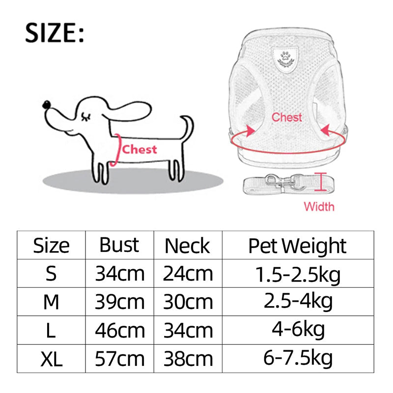 Lisslune | Adjustable vest pet harness