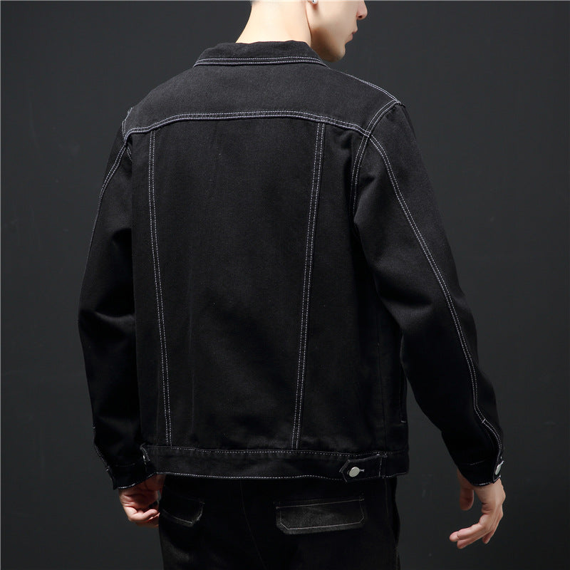 Men's classic denim jacket with contrasting seams Lisslune