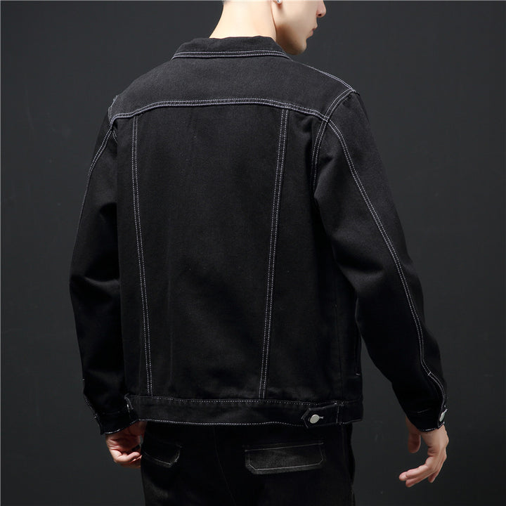 Men's classic denim jacket with contrasting seams Lisslune