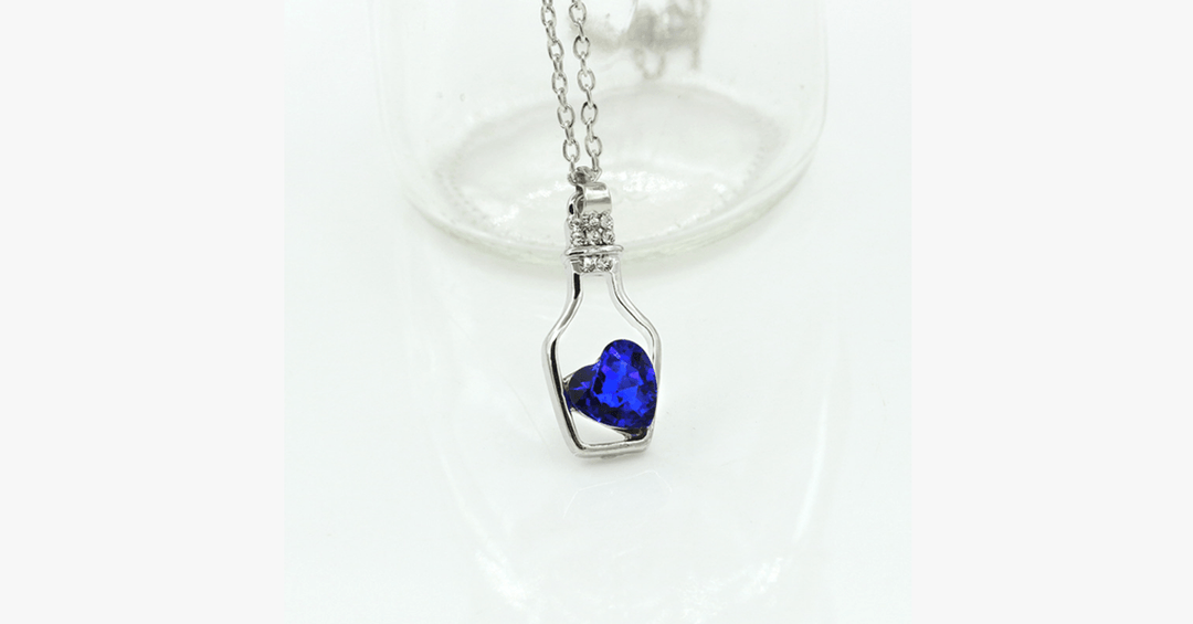 Lisslune | Love Bottle Gemstone Pendant Necklace - For whenever you need a sip of love
