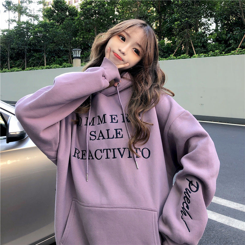 Women's hoodies with large logo and practical kangaroo pocket design Lisslune