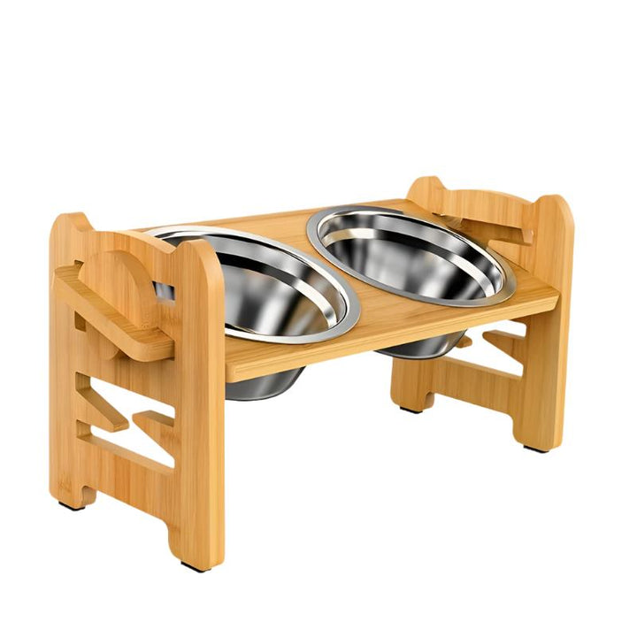 Lisslune | Elevated non-slip dog bowl stand with double bowls
