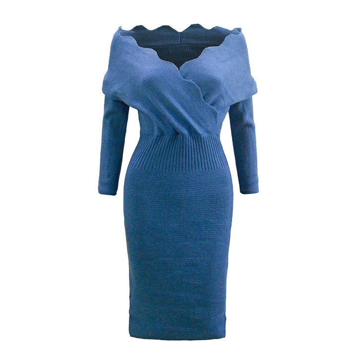 Women's knit dress with off-the-shoulder design and fitted cut Lisslune