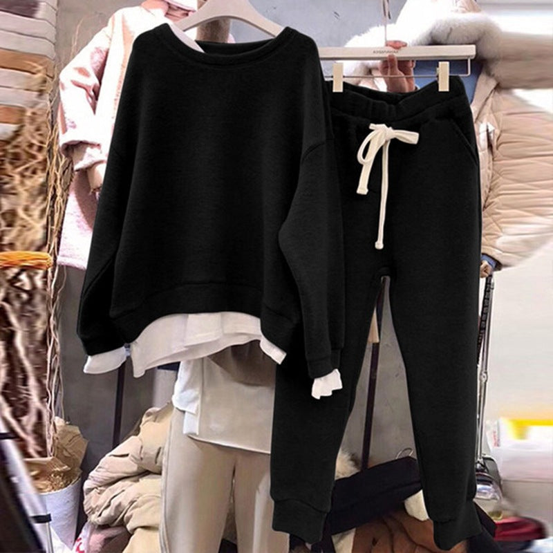 Women's casual leisure sports set with oversized sweater and relaxed joggers Lisslune