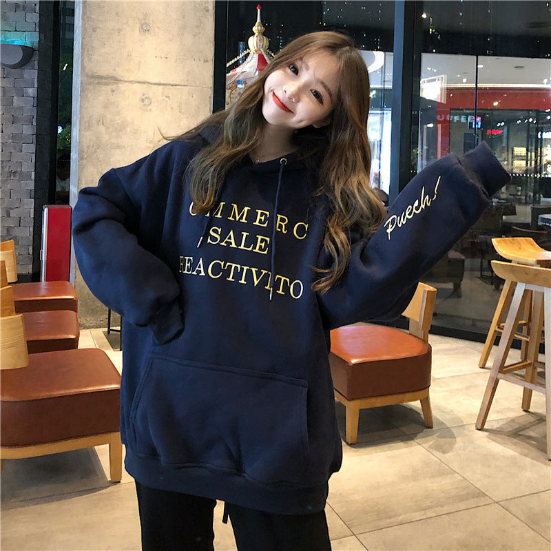 Women's hoodies with large logo and practical kangaroo pocket design Lisslune