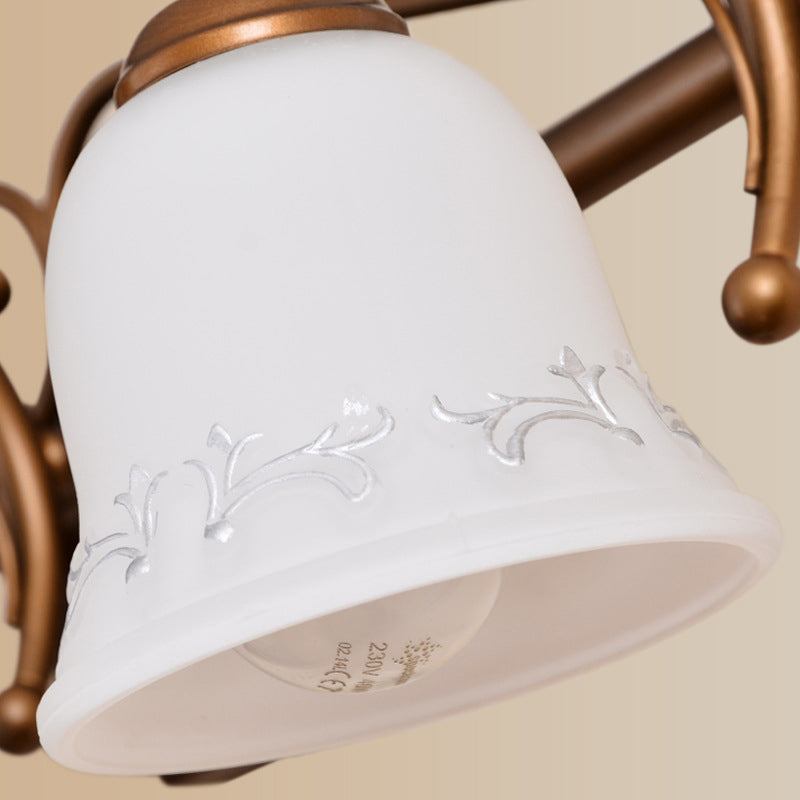 Skørter | Bell Bathroom Wall Lamp Classic Satinated Glass 2/3/4 Lights Red Brown Make-Up Lighting
