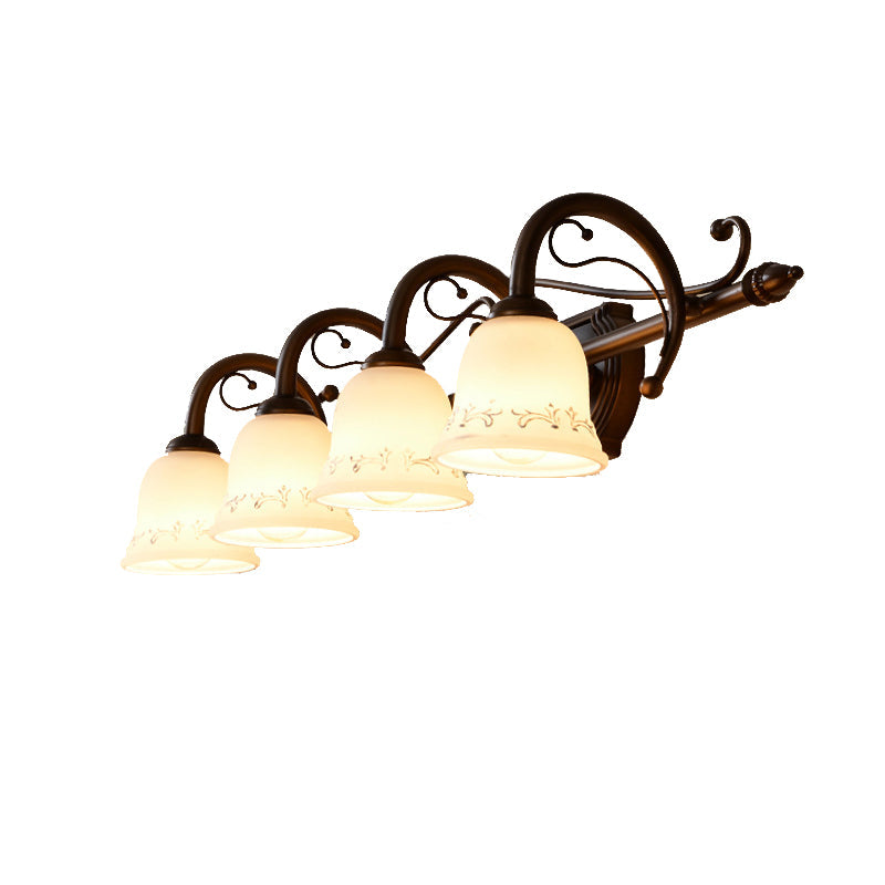 Skørter | Bell Bathroom Wall Lamp Classic Satinated Glass 2/3/4 Lights Red Brown Make-Up Lighting