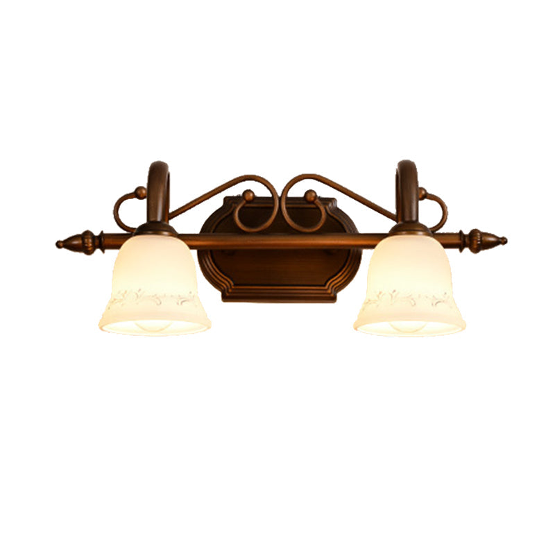 Skørter | Bell Bathroom Wall Lamp Classic Satinated Glass 2/3/4 Lights Red Brown Make-Up Lighting