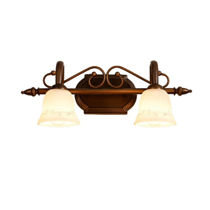 Skørter | Bell Bathroom Wall Lamp Classic Satinated Glass 2/3/4 Lights Red Brown Make-Up Lighting