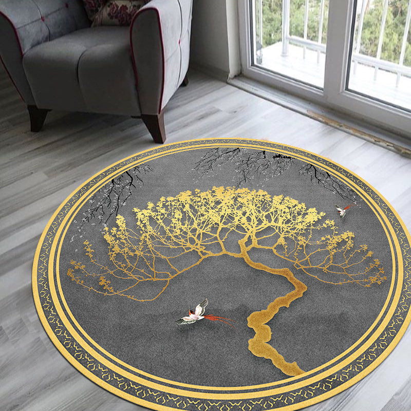 Lisslune | Classic Oriental Rug Multi-colored Flower and Bird Design Rug with Non-Slip Back Stain Resistant Pet-Friendly Rug for Living Room