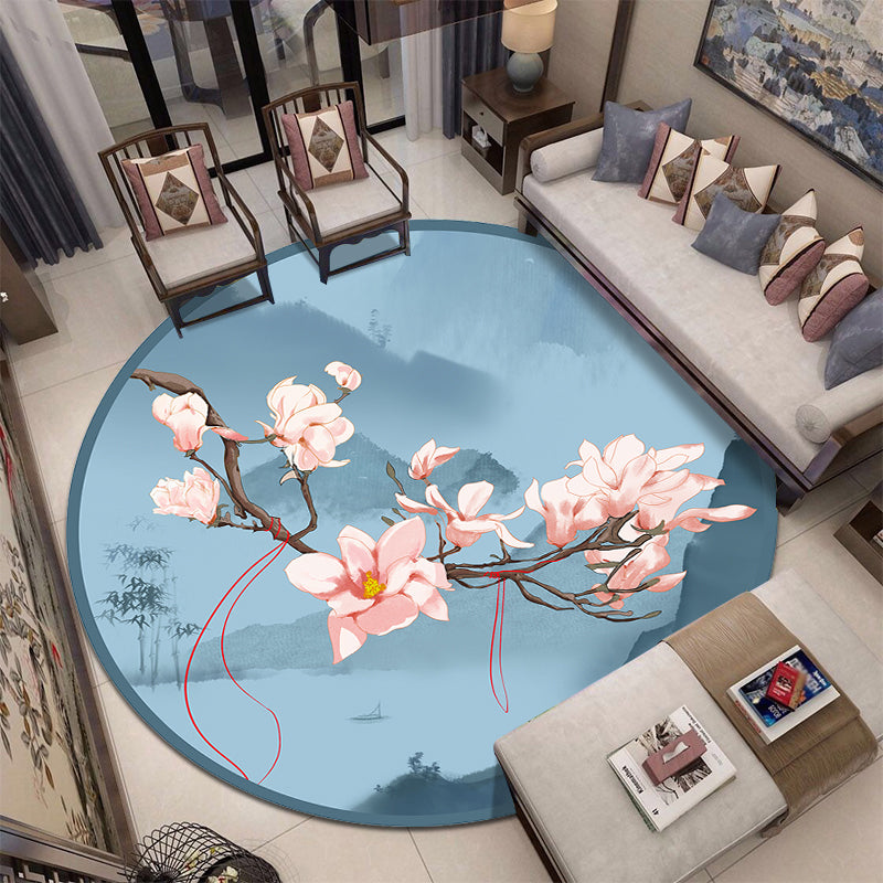Lisslune | Classic Oriental Rug Multi-colored Flower and Bird Design Rug with Non-Slip Back Stain Resistant Pet-Friendly Rug for Living Room