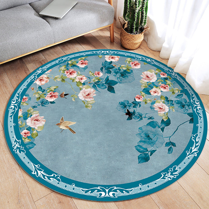 Lisslune | Classic Oriental Rug Multi-colored Flower and Bird Design Rug with Non-Slip Back Stain Resistant Pet-Friendly Rug for Living Room