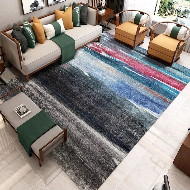 Lisslune | Glamour Drawing Print Rug Multicolor Chinoiserie Rug Synthetic Pet Friendly Non-Slip Back Washable Rug for Home