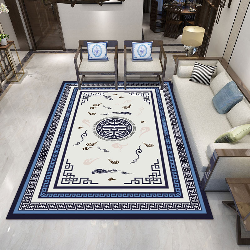 Lisslune | Fancy Multicolor Flower Rug Polypropylene Asian Style Rug Stain Resistant Anti-Slip Backing Pet Friendly Rug for Guest Room