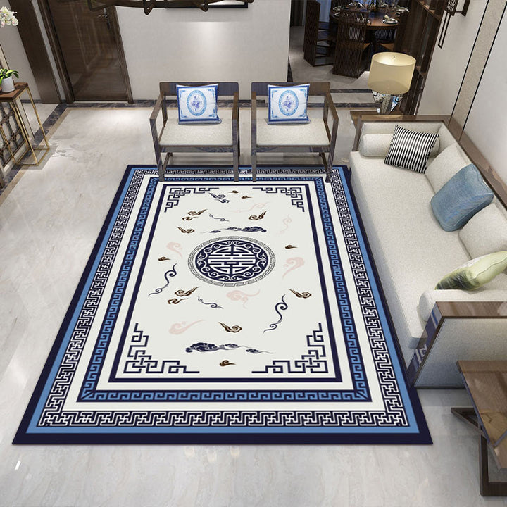 Lisslune | Fancy Multicolor Flower Rug Polypropylene Asian Style Rug Stain Resistant Anti-Slip Backing Pet Friendly Rug for Guest Room