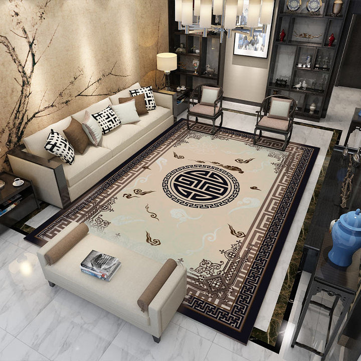 Lisslune | Fancy Multicolor Flower Rug Polypropylene Asian Style Rug Stain Resistant Anti-Slip Backing Pet Friendly Rug for Guest Room