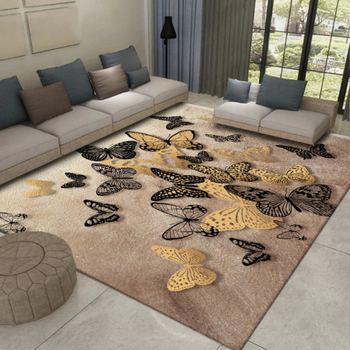 Lisslune | Multicolor Asia Indoor Rug Synthetic 3D Pattern Carpet Washable Stain Resistant Nonslip Underlay Rug for Large Room