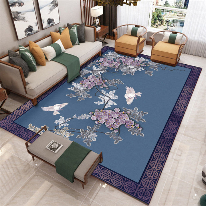 Lisslune | Traditional Chinoiserie Rug Multicolor Landscape Print Rug Pet-Friendly Washable Non-Slip Rug for Home