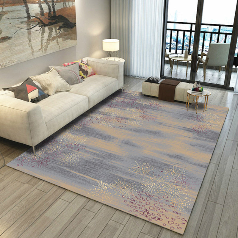 Lisslune | Asian Abstract Painting Carpet Multi-Color Polypropylene Area Rug Machine Washable Non-Slip Back Stain Resistant Rug for Large Room