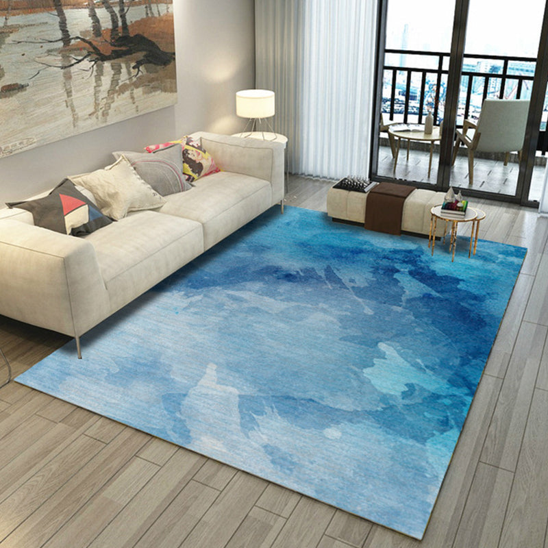Lisslune | Asian Abstract Painting Carpet Multi-Color Polypropylene Area Rug Machine Washable Non-Slip Back Stain Resistant Rug for Large Room