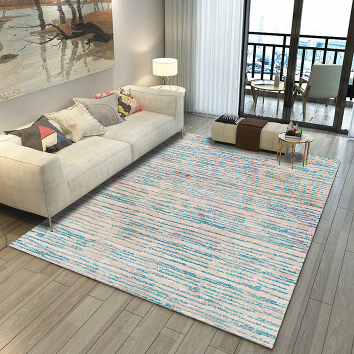 Lisslune | Asian Abstract Painting Carpet Multi-Color Polypropylene Area Rug Machine Washable Non-Slip Back Stain Resistant Rug for Large Room