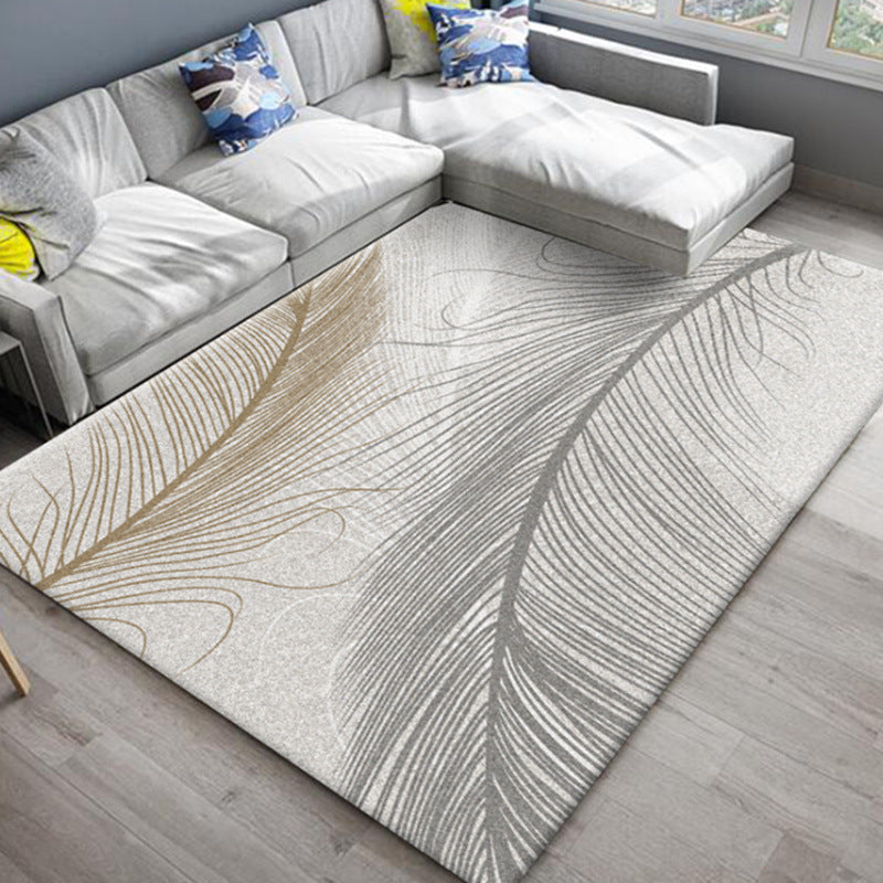 Lisslune | Chic Oriental Rug Polyester Flower Botanical Rug Non-slip Machine Washable Pet-friendly Carpet for Living Room
