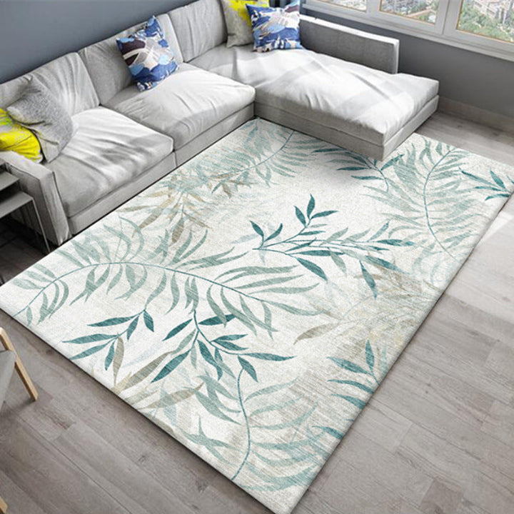 Lisslune | Chic Oriental Rug Polyester Flower Botanical Rug Non-slip Machine Washable Pet-friendly Carpet for Living Room