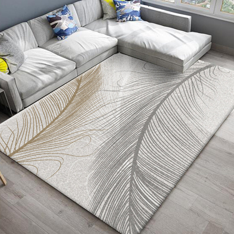 Lisslune | Chic Oriental Rug Polyester Flower Botanical Rug Non-slip Machine Washable Pet-friendly Carpet for Living Room