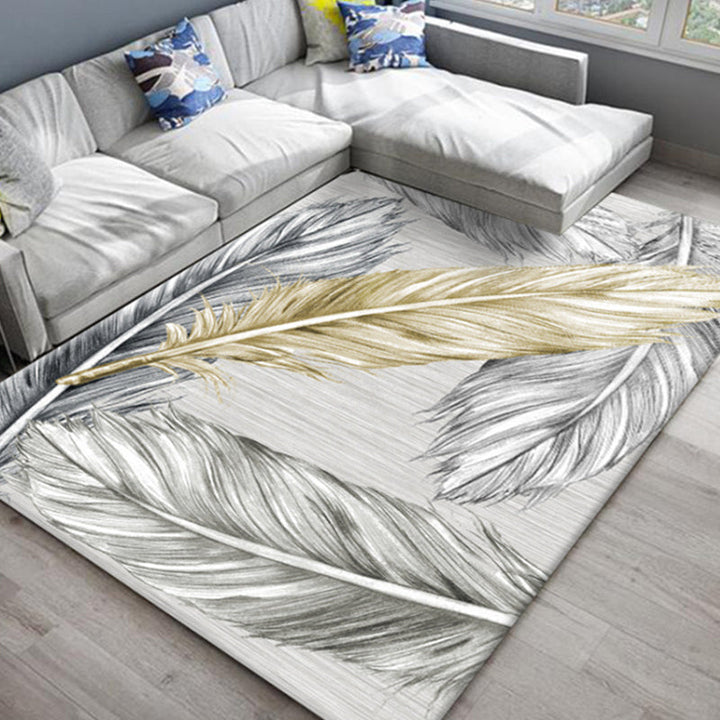 Lisslune | Chic Oriental Rug Polyester Flower Botanical Rug Non-slip Machine Washable Pet-friendly Carpet for Living Room