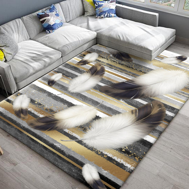 Lisslune | Chic Oriental Rug Polyester Flower Botanical Rug Non-slip Machine Washable Pet-friendly Carpet for Living Room