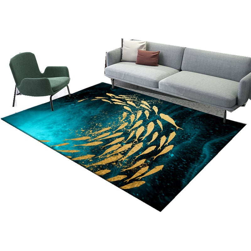 Lisslune | Enchanting 3D Natural Scene Rug Multicolor Asian Rug Synthetic Pet Friendly Stain Resistant Nonslip Back Rug for Living Room