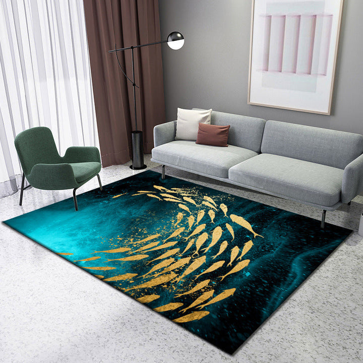Lisslune | Enchanting 3D Natural Scene Rug Multicolor Asian Rug Synthetic Pet Friendly Stain Resistant Nonslip Back Rug for Living Room
