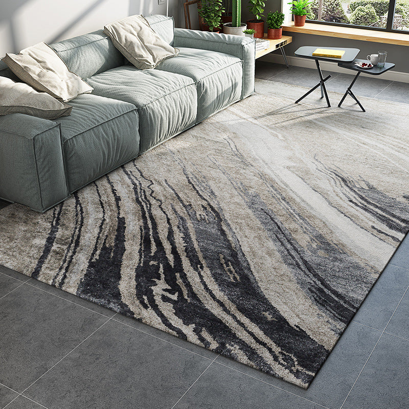 Lisslune | Cyberpunk Abstract Lines Print Rug Multi-Color Polypropylene Rug Stain Resistant Anti-Slip Pet Friendly Carpet for Home