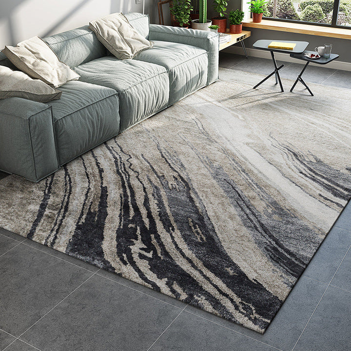 Lisslune | Cyberpunk Abstract Lines Print Rug Multi-Color Polypropylene Rug Stain Resistant Anti-Slip Pet Friendly Carpet for Home