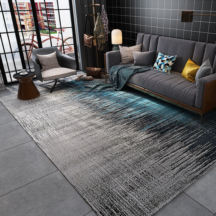 Lisslune | Cyberpunk Abstract Lines Print Rug Multi-Color Polypropylene Rug Stain Resistant Anti-Slip Pet Friendly Carpet for Home