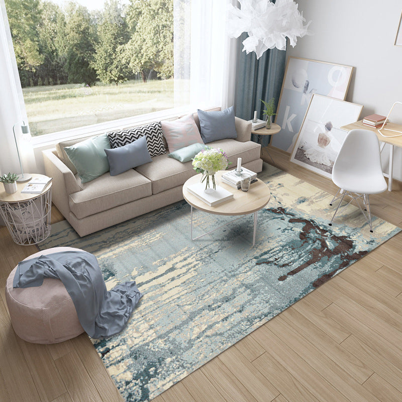 Lisslune | Steampunk Living Room Carpet Multicolored Rustic Surface Look Carpet Synthetic Stain Resistant Non-Slip Pet Friendly Indoor Carpet