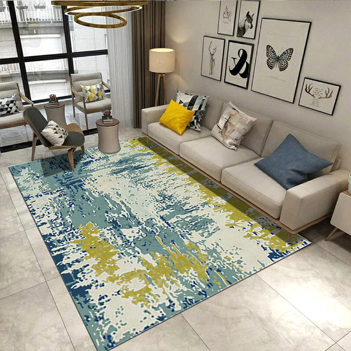 Lisslune | Steampunk Living Room Carpet Multicolored Rustic Surface Look Carpet Synthetic Stain Resistant Non-Slip Pet Friendly Indoor Carpet