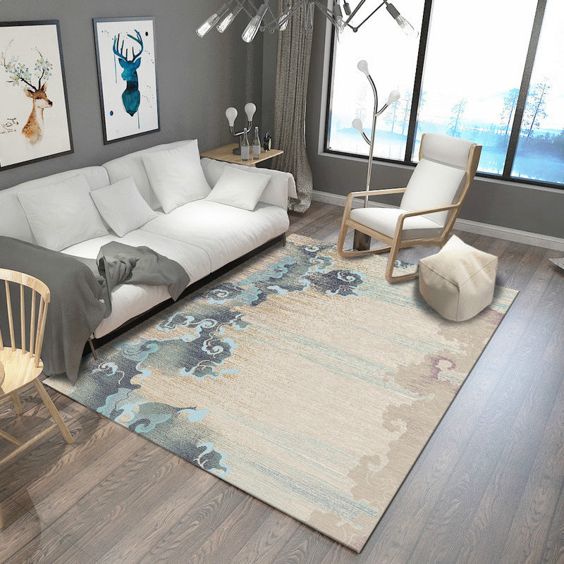 Lisslune | Steampunk Living Room Carpet Multicolored Rustic Surface Look Carpet Synthetic Stain Resistant Non-Slip Pet Friendly Indoor Carpet